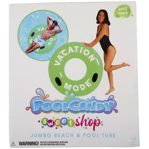 PoolCandy Sweet Shop Sour Apple "Vacation Mode" 48" Pool Tube with Handle ~ New! - Picture 1 of 11